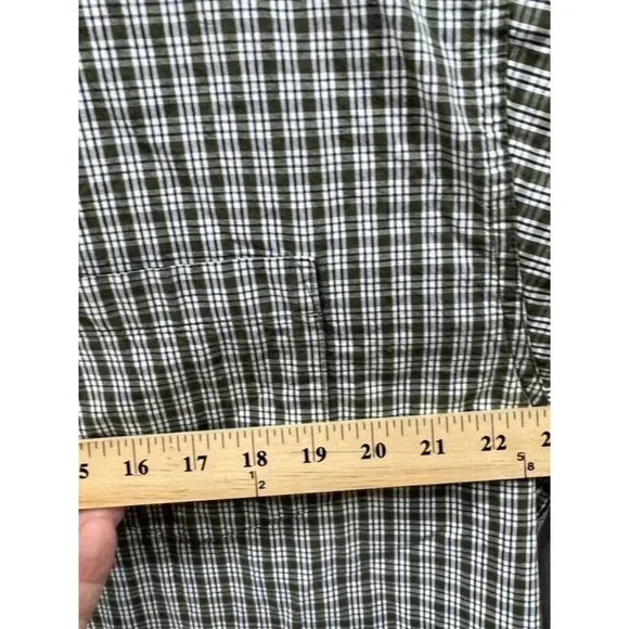 Wrangler Cool River Cotton Button Shirt Adult Large Green Check Long Sleeve Mens - Picture 6 of 8